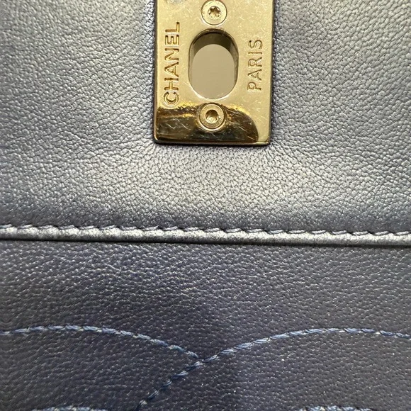 CHANEL Metallic Blue Mademoiselle Flap Bag - Picture 7 of 15